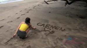 Carmen visits the waterfall, and blows you in the car.