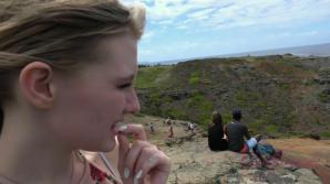 You fuck Melody on the cliffside.